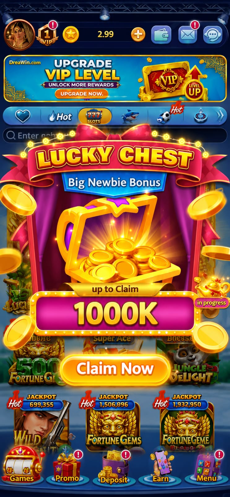 Diwa Win Games app interface