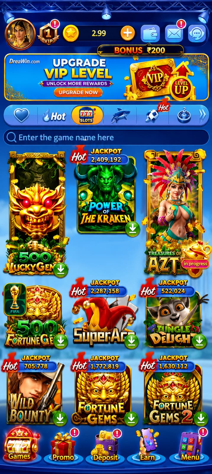 Diwa Win Games app interface